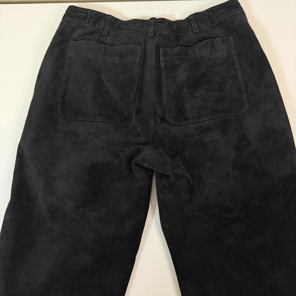 Lilly Pulitzer Womens 4 Black Washable Pig Suede Pants Classic Preppy Western - Picture 5 of 10